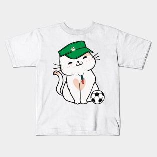 Persian Cat Playing Soccer Kids T-Shirt